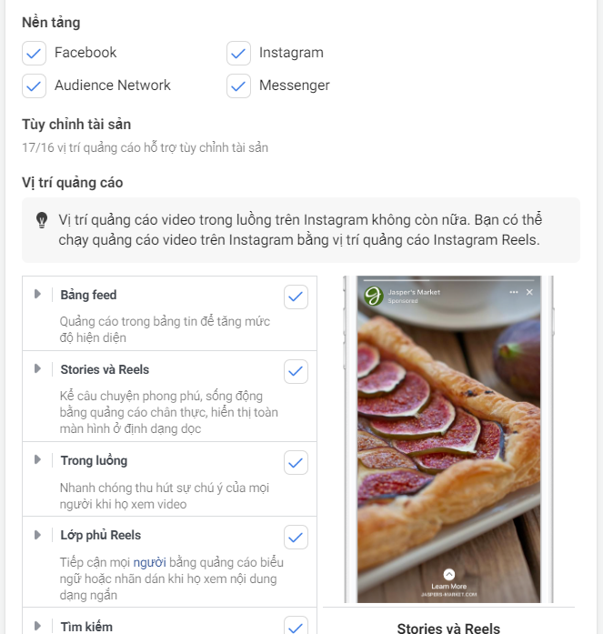 2 - Tối ưu vị trí quảng cáo Facebook 